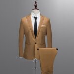 Anonywe bouton slim hommes costume dress pure color blazer veste de manteau hte et pantalon