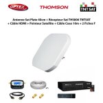 Antenne satellite plate 40cm + récepteur satellite hd ths806 tntsat + câble hdmi + pointeur satellite ... Antenne satellite plate 40cm + récepteur satellite hd ths806 tntsat + câble hdmi + pointeur satellite ...