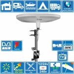 Antenne tnt hd omnidirectionnelle - unispectra travelair - ii - gain 32db dvb - t2 fm dab pour camion ...