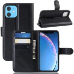 Housse antichoc - iphone 11 - pu cuir magn�tique - noir - �tui avec support - fente de carte