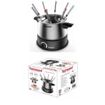 Appareil à fondue - inox - 1500w - 8 personnes - 14l - thermostat réglable Appareil à fondue - inox - 1500w - 8 personnes - 14l - thermostat réglable