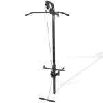 Appareil de musculation mural - salalis - classique - 2 poulies - acier - noir - 99 x 53 x 194 cm