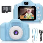 Appareil photo pour enfant - lamzien - kidizoom - 8mp / 1080p - carte tf 16 go - batterie - bleu