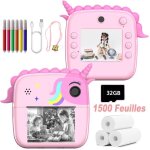 Appareil photo pour enfants 2400w impression instantan�e jouet fille 3 4 5 6 ans hd 2. 5 pouces - rose ...