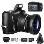 Appareil photo numrique 4k ultra hd 48mp appareil photo vlogging avec objectif grand angle zoom numrique ...