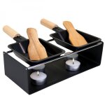 Appareil  raclette  la bougie en mtal spatules et bougies incluses - 2 personnes - linxor