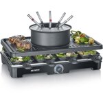 Appareil  raclette et fondue severin - rg2347 - jusqu 8 personnes - 1400w