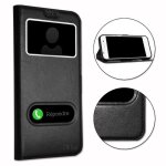 Apple iphone 7 housse d�di�e noire folio � fen�tres fa�on cuir avec surpiq�res apparentes by ph26� compatible ...