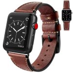 Compatible pour apple watch 44mm 42mm 45mm cuir vritable bracelet de remplacement pour iwatch series ...