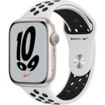Apple watch nike series 7 gps - 45mm - botier starlight aluminium - bracelet pure platinum / black nike ...