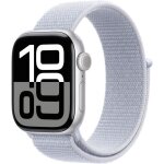 Apple watch series 10 gps - 42mm - botier silver aluminium - bracelet blue cloud sport loop