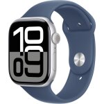 Apple watch series 10 gps - 46mm - boîtier silver aluminium - bracelet denim sport band - m / l Apple watch series 10 gps - 46mm - boîtier silver aluminium - bracelet denim sport band - m / l