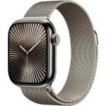 Apple watch series 10 gps + cellular - 42mm - titane natural - bracelet milanese loop (2024) - reconditionn ...