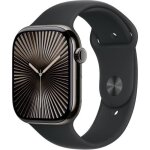 Apple watch series 10 gps + cellular - 46mm - botier slate titanium - bracelet black sport band - s ...