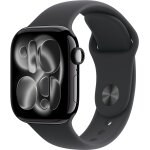 Apple watch series 11�gps - 42mm - bo�tier jet black aluminium - bracelet black sport band - s / m