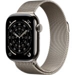 Apple watch series 11�gps + cellular - 42mm - bo�tier natural titanium - bracelet natural milanese loop ...
