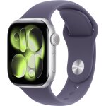 Apple watch series 11�gps + cellular - 42mm - bo�tier silver aluminium - bracelet purple fog sport band ...