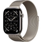 Apple watch series 11�gps + cellular - 46mm - bo�tier natural titanium - bracelet natural milanese loop ...