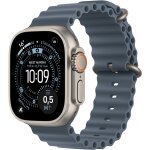 Apple watch ultra 3�gps + cellular - 49mm - bo�tier natural titanium - bracelet anchor blue oceanband ...