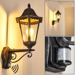 Applique dext�rieur - hofstein - ganna - aluminium noir / argent - d�tecteur de mouvement - e27 60w