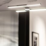 Applique led salle de bain carl 5w argent�e pour miroir 6000k blanc froid