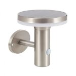 Applique murale led ext�rieure solaire inox helios avec d�tecteur de pr�sence pir 4000k blanc neutre