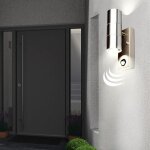 Applique led ext�rieure - v - tac - d�tecteur de mouvement - acier inoxydable - 35w max - ip44