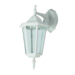 Applique luminaire mural �clairage ext�rieur lanterne terrasse aluminium blanc verre ip44