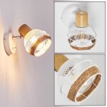 Applique murale - hofstein - bariloche - bois et m�tal blanc - spot pivotant - e27 40w max