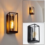Applique murale ext�rieur - hofstein - palanga - m�tal et verre - noir et fum� - effet de lumi�re au ...