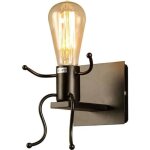 Applique murale - haopyou - hm1415 - r�tro industriel - m�tal - e27 - noir