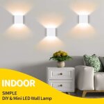 Applique murale intrieur lumire blanche chaude - wottes - uni 4pcs - fer forg - aluminium - led - ...