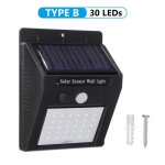 Applique murale lampe solaire 30 led lumire extrieur etanche capteur dtecteur de movement clairage ...