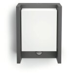 Applique murale - philips - arbour - lumi�re blanche chaude - avec capteur - large - ip44