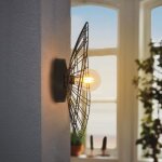 Applique murale ou plafonnier - sampa - anja - métal noir - compatible led - 40w max Applique murale ou plafonnier - sampa - anja - métal noir - compatible led - 40w max