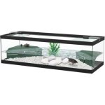 Aquarium pour tortues deau - aquatlantis - tortum - noir - 104x40x30cm - filtre