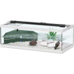 Aquarium pour tortues deau - aquatlantis - tortum - blanc - verre pais - plastique brillant - filtre ...
