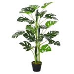 Plante artificielle - outsunny - monstera arbre artificiel 21 feuilles pot ciment - plastique - � 16x100cm ...