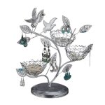 Relaxdays arbre  bijoux 88 trous pour boucles d?oreilles porte - bagues vintage fer hlp 34 x 39 x 15cm ...
