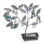 Relaxdays arbre  bijoux avec rangement porte - boucles d?oreilles pour 68 paires fer hlp 31x31x85 cm ...