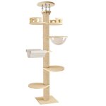 Arbre � chat - flasidu - hauteur r�glable - 6 niveaux - 305 * 34cm - panneau de densit� - ext�rieur - ...