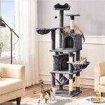 Arbre  chat gant hauteur 175 cm - gris fonc - griffoir tour de chat cordes en sisal naturel - yaheetech ...
