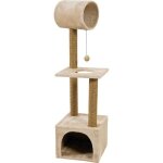 Arbre � chat - zolux - trio - tissu - beige - hauteur 100 - 160cm