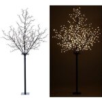 Arbre lumineux - lunartec - 250 cm - 600 fleurs led - blanc chaud - intrieur et extrieur