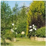 Arche dco en acier tubulaire noir - gardman - h 240cm x l 140cm x p 37cm - lger et robuste