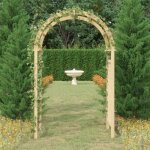 Arche de jardin en bois de pin massif impr�gn� - gototop - 141x97x243 cm - blanc - treillis int�gr�