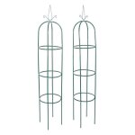 Arche de jardin en forme de tour x2 - oblisque de jardin pour plantes grimpantes et fleurs - hauteur ...