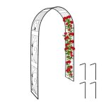 Relaxdays arche � rosiers m�tal portail de jardin hxlxp�: 216 x 125 x 36 cm tuteur pour plantes grimpantes ...