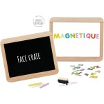 Ardoise dcolier en bois - jeujura - double face magntique : craie et feutre effaable