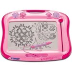 Ardoise megasketcher classique - tomy - rose - crayon magn�tique et tampons inclus